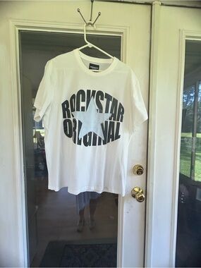 Rockstar Original Men's White Graphic Tee